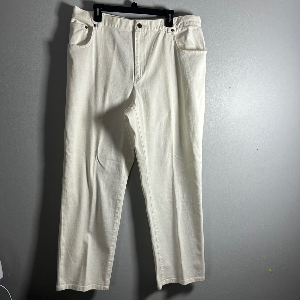 Ralph Lauren Jeans Co. Cream White Straight Leg Casual Pants Women Size‎ 18